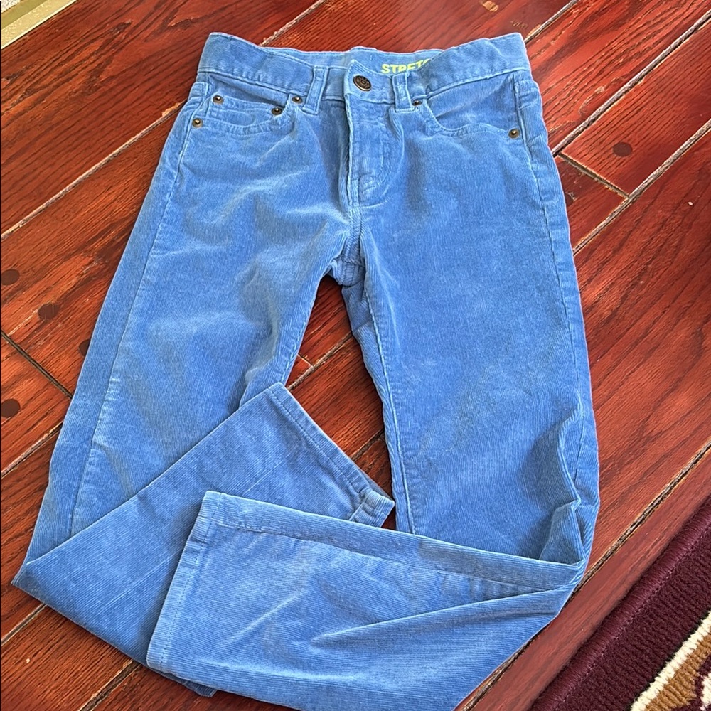 Boys Crewcuts Blue Corduroy Pants 7 EUC